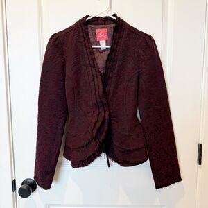 Lux Womens Victorian Velvet Burnout Blazer Size Small Fairy Grunge Renaissance